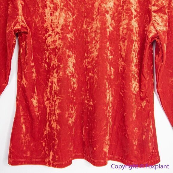 NEW Eloquii Crushed Velvet Mock Neck Top in red,‎ 18/20 - Picture 10 of 16